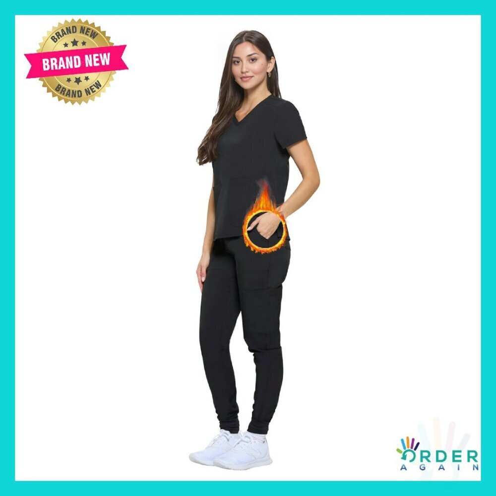 Essential Scrub Set Cool Stretch Jogger Top Pant Nursing Workwear Comfort